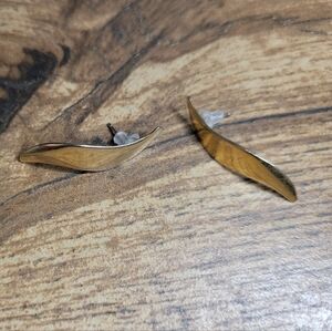 vintage 80s abstract gold earrings